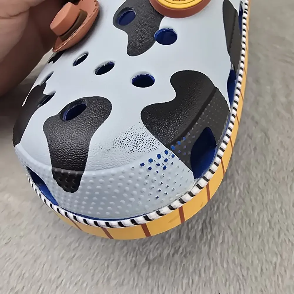 Crocs Toy Story Woody Shoe Mens Size 11 Clogs Disney Pixar Cow Print Womens 12.5